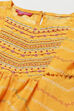 Yellow Cotton Anarkali Kurta Narrow Pants Suit Set image number 1