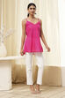 Pink Straight Printed Short Kurta image number 6