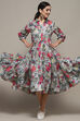 Ice Blue Cotton Tiered Dress