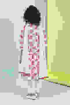 Red and White Cotton Floral Tiered Suit Set image number 4