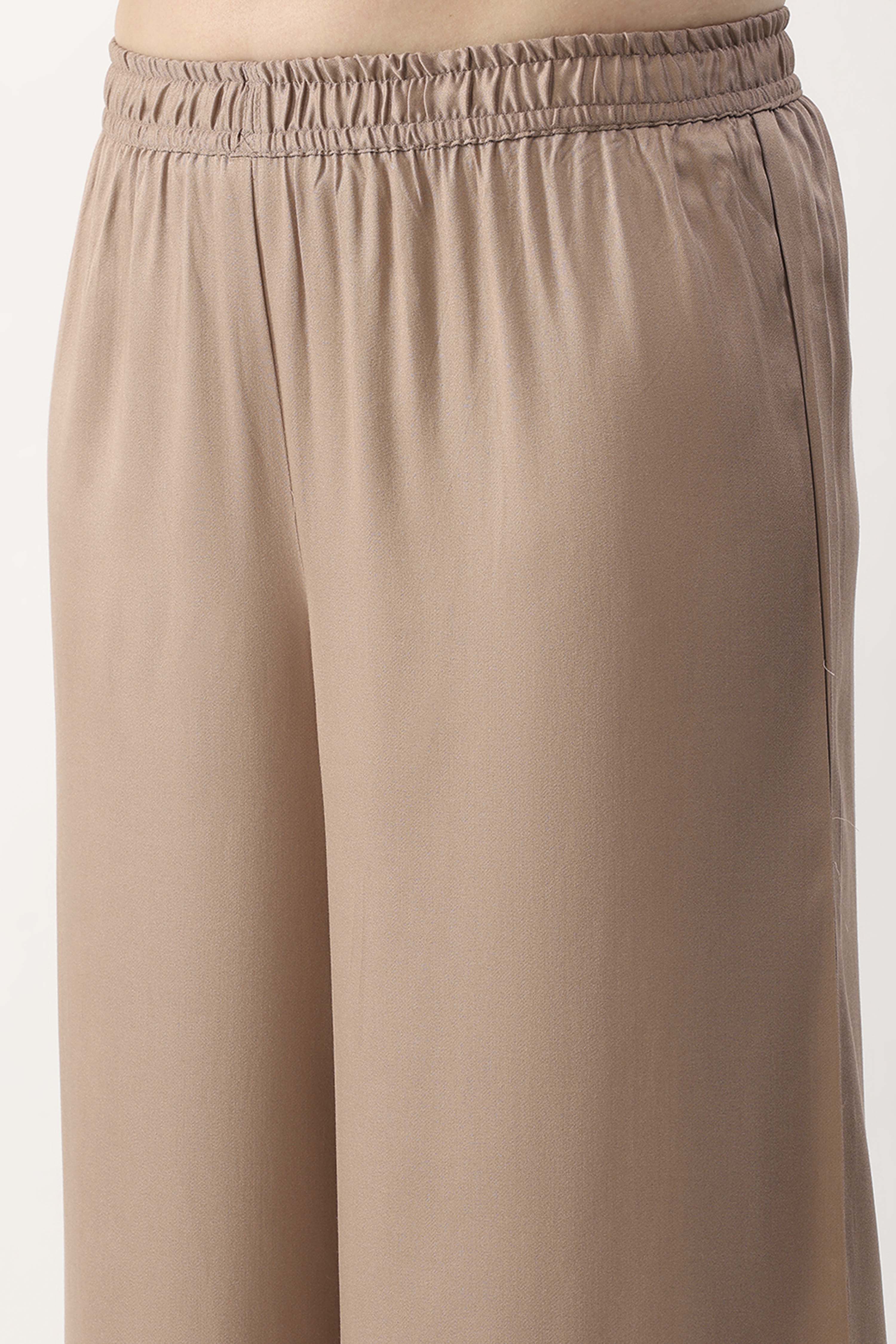 Blush Pink Viscose Rayon Flared Palazzo image number 1