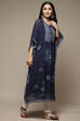 Indigo LIVA Blend Straight Printed Kurta image number 5