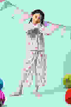 Off White & Pink Cotton Printed Sleepwear image number 0