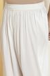 Off-White Solid Relaxed Viscose Rayon Pants image number 1
