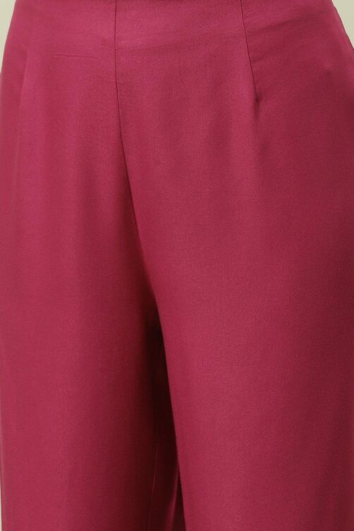 Sage Green Solid LIVA Straight Kurta Slim Pant Suit Set image number 2