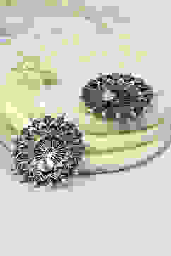 White Oxidised Circular Studs image number 2