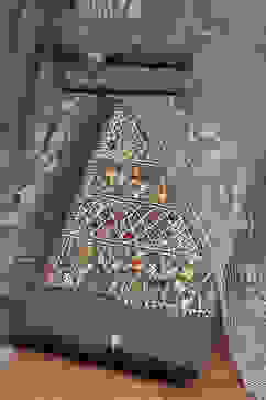 Grey Chanderi Hand Embroidered Unstitched Suit Set image number 0