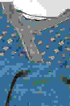 Teal Rayon Flared Printed Kurta image number 1