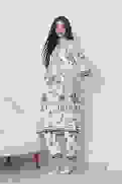 Blue Viscose Rayon Straight Suit Set image number 3