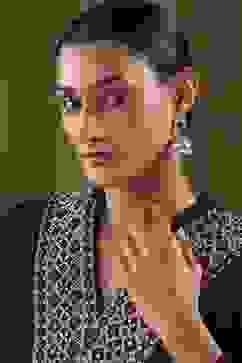 Green Brass Jhumka image number 3