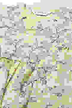 Beige Cotton Floral Printed A-Line Kurti image number 2