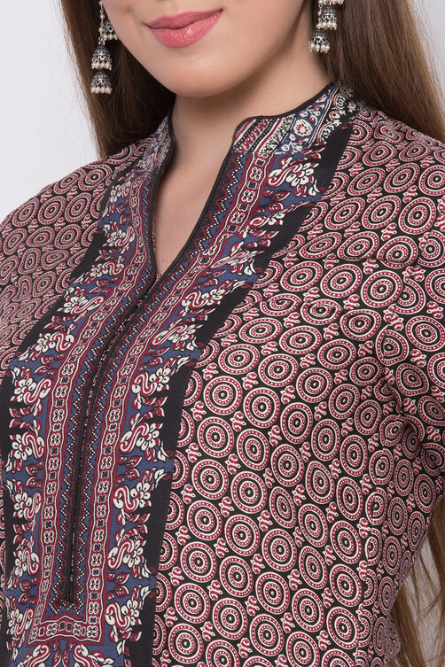 Multicolor Rayon Straight Printed Kurta image number 1