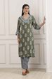 Blue Viscose Rayon Straight Kurta Palazzo Set image number 0