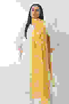 Yellow Mul Chanderi Dupatta image number 3