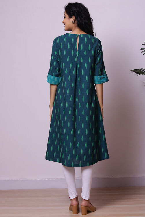 Green Cotton Yarndyed Kurta image number 5