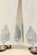 Blue and White Cotton Hand Block Unstitched Suit Set image number 3