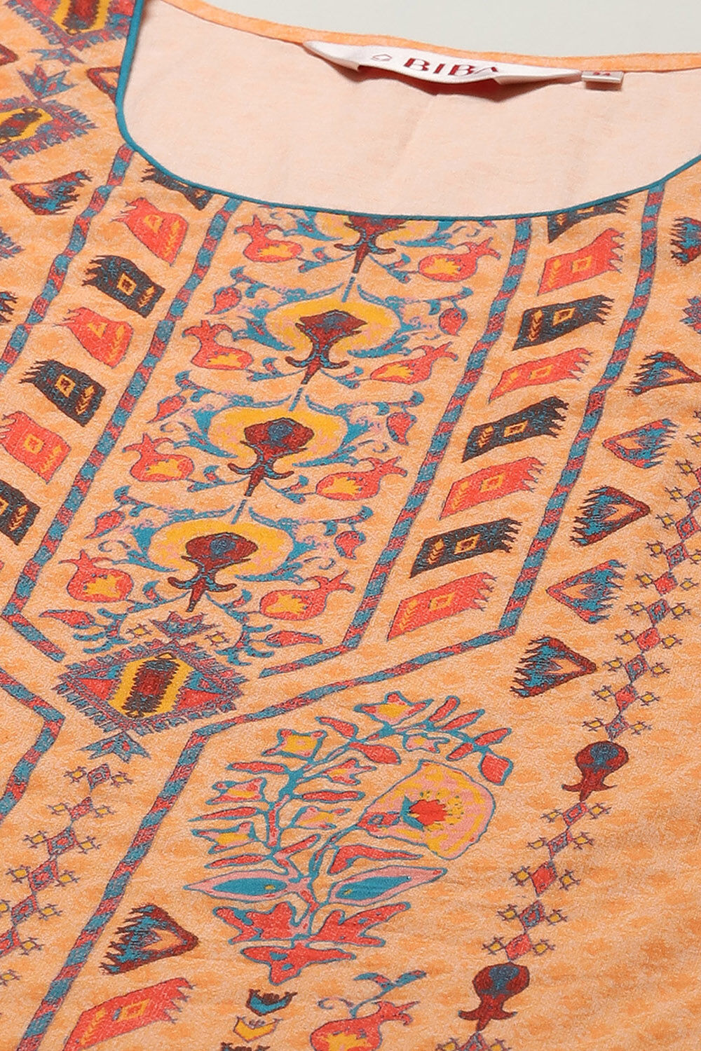 Green Cotton Blend Straight Printed Kurta image number 1