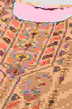 Orange Cotton Printed Straight Kurta image number 1