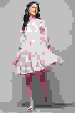 White Cotton A-Line Dress image number 0