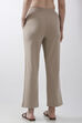 Beige Viscose Blend Wide Leg Pants image number 5