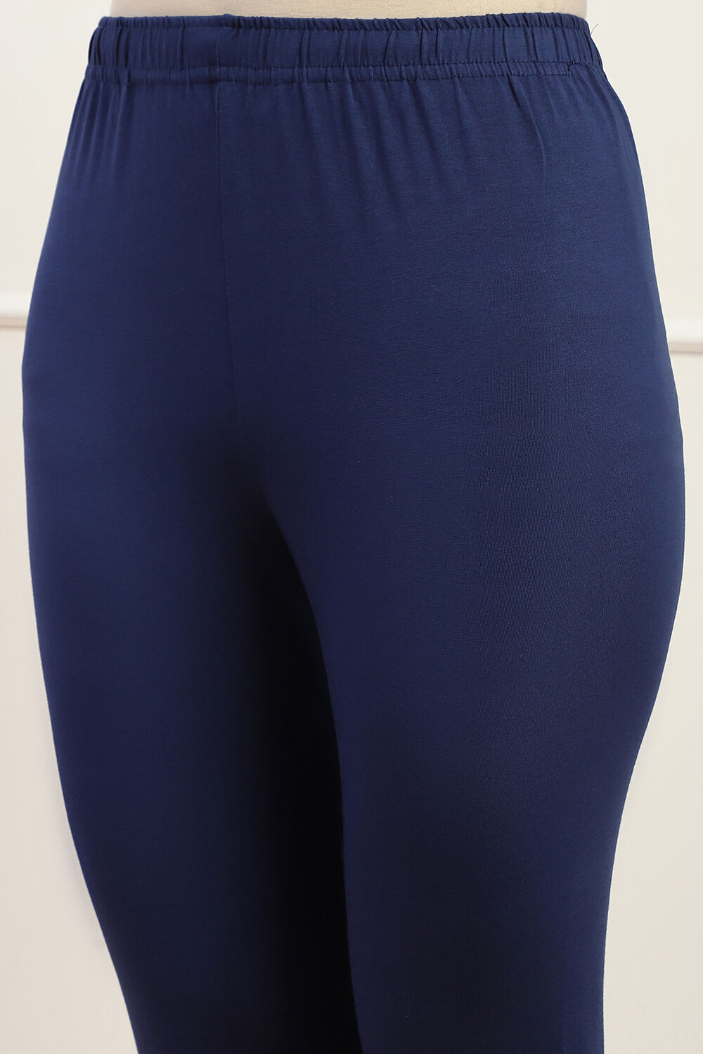 Navy Cotton Blend Solid Churidar image number 1