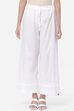 White Cotton Straight Palazzos image number 0