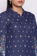 Dark Blue Winter Yarndyed Kurta image number 1