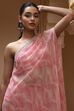 Pink Viscose Georgette Printed One-Shoulder Kurta Set image number 5
