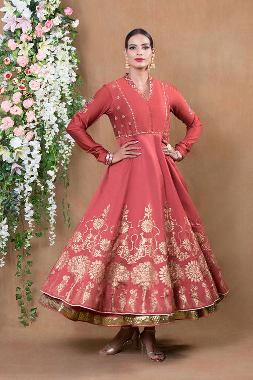 Blue Chanderi Silk Suit Set By Anju Modi image number 2