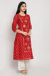 Red Art Silk Printed Kurti image number 3