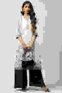 White Cotton Straight Kurta image number 5