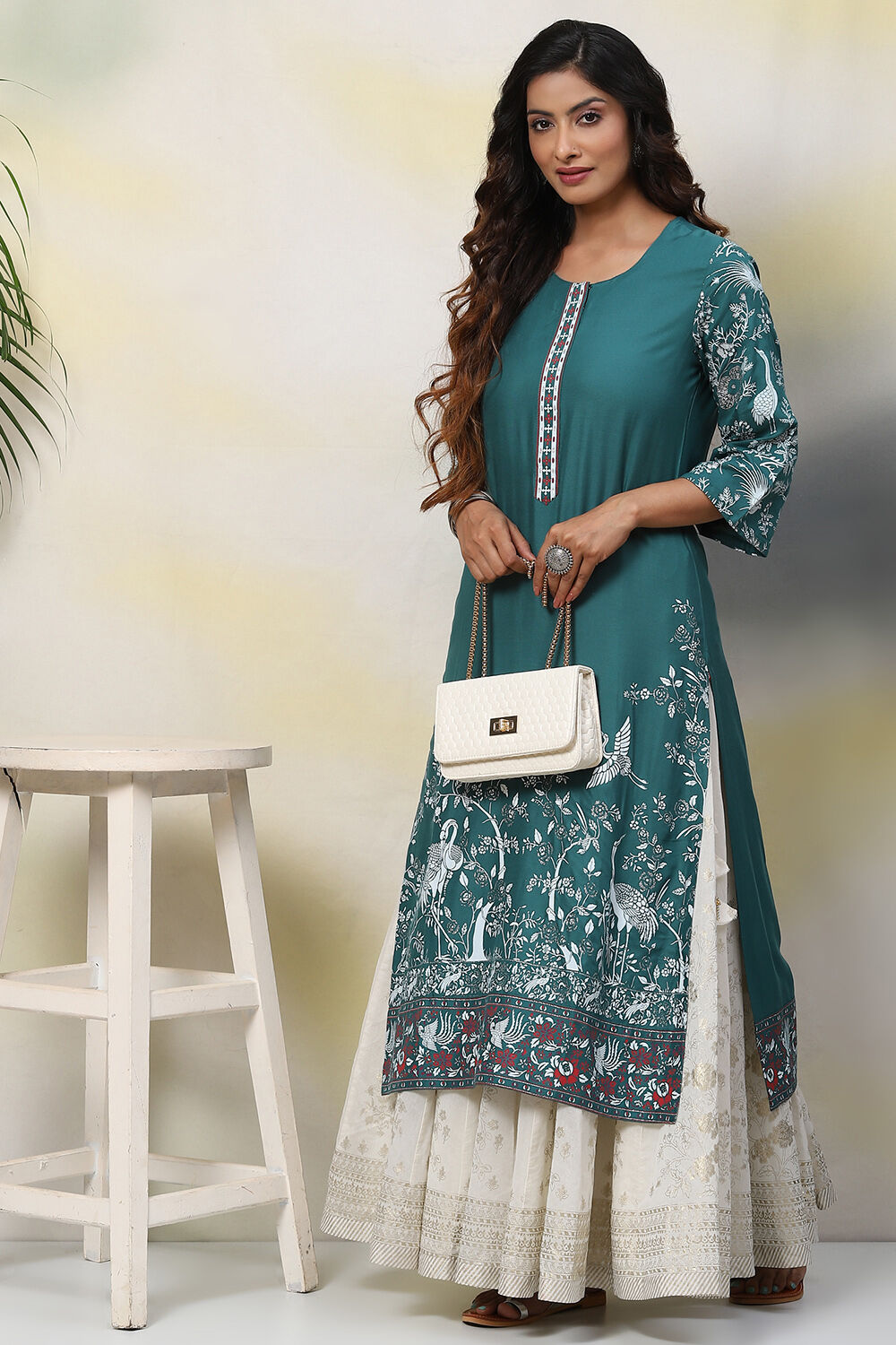 Ochre Straight Viscose Kurta image number 0