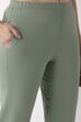 Navy Blue Solid Cotton Lycra Straight Pants image number 1