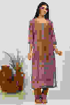 Mustard Yellow Velvet Digital Print Unstitched Suit Set image number 8