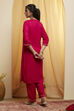 Fuschia Viscose Rayon Straight Suit Set image number 5