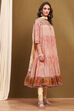 Ecru Cotton Printed Tiered Anarkali Suit Set image number 5
