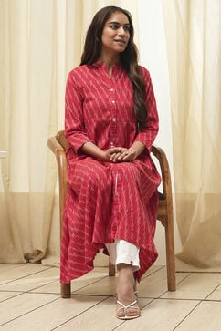 Marron Cotton Short Yarndyed Kurti image number 0