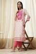 Pink Cotton Printed Straight Kurta image number 0