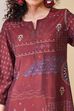 Maroon Viscose Blend Straight Kurta Set image number 1