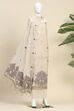 Blue Chanderi Kantha Unstitched Suit Set image number 4