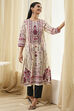Off-White and Blue Cotton Straight Kurta image number 0