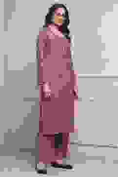 Pink Polyester Straight Printed Kurta Pants Set image number 5