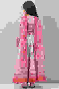 Ecru Art Silk Lehenga Set image number 4