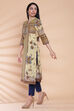 Green Cotton Straight Printed Kurta image number 2
