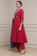Fuchsia Polyester Blend Anarkali Embroidered Suit Set image number 3