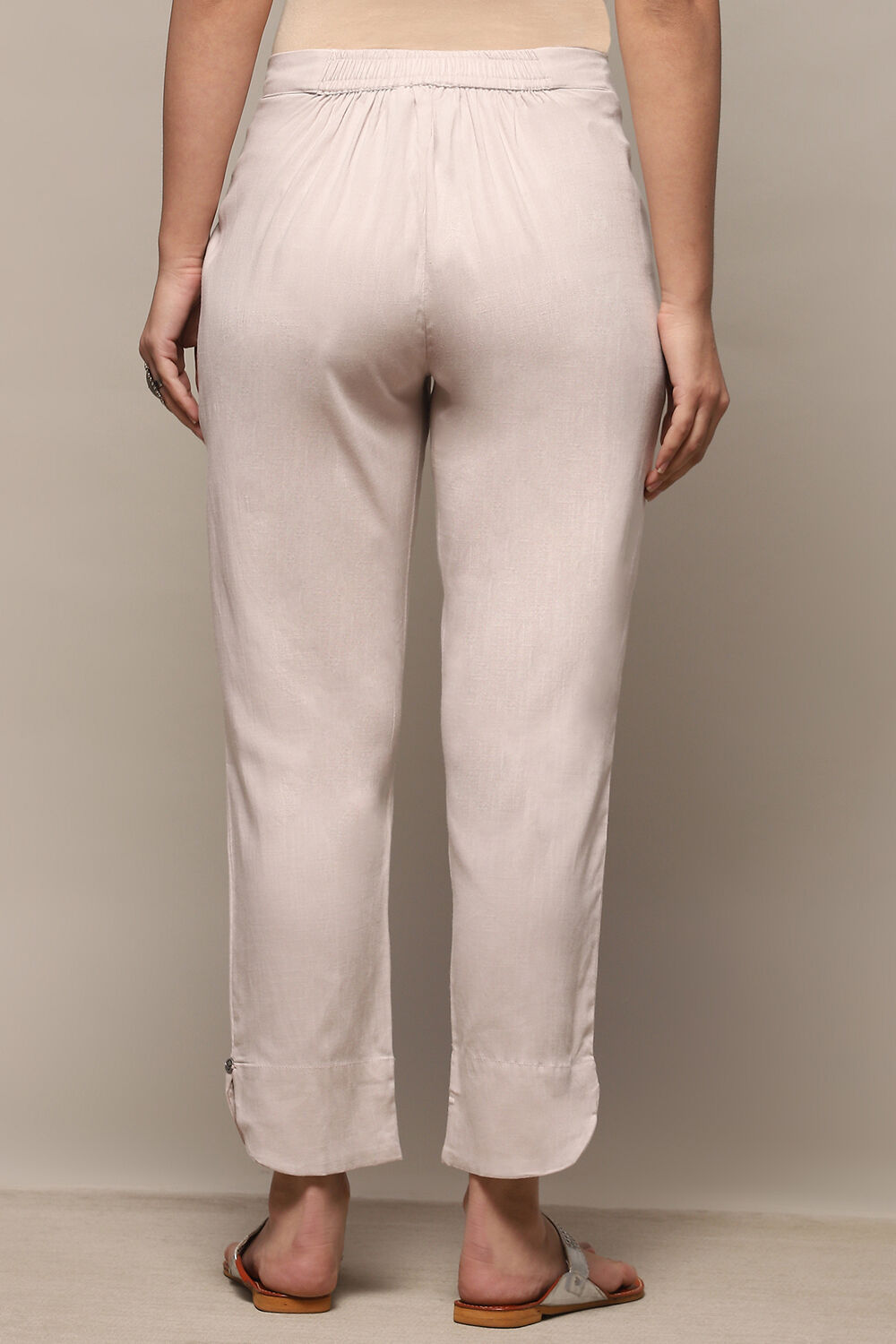 Grey Viscose Blend Pant image number 4