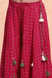 Pink Viscose Blend Straight Suit Set image number 2