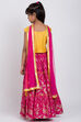 Yellow Poly Cotton Lehenga Set image number 4