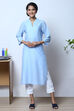Peach Cotton Flax Kurta image number 0