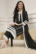 Black Chanderi Embroidered Straight Suit Set image number 0